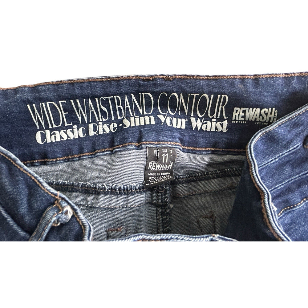 Rewash Classic Rise Contour Jeans Sz 11 Stretch Dark Wash Wide Waistband Skinny - Picture 4 of 8